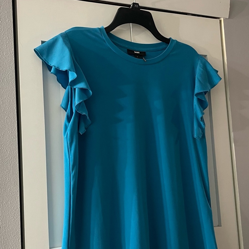 DKNY Ruffled Blue Blouse